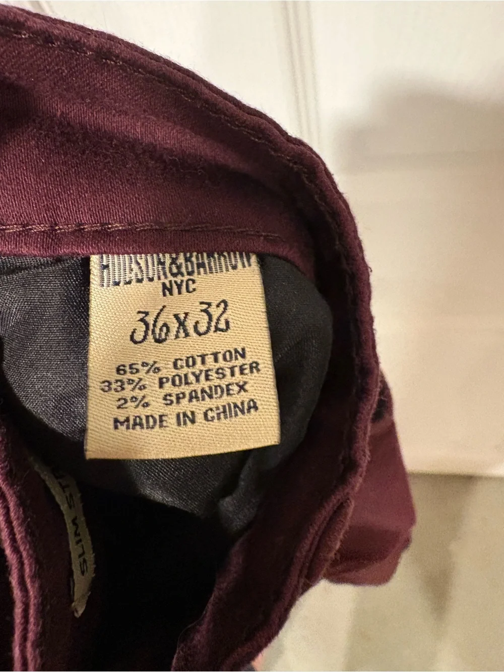 Men's Skinny soft Jeans in Deep Burgundy